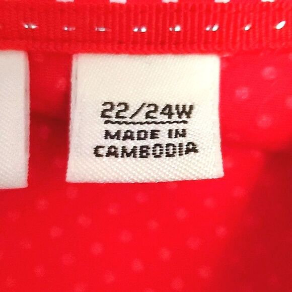 Cato Woman Red Polka Dot Casual Picnic Button Down Blouse Top - Picture 8 of 9